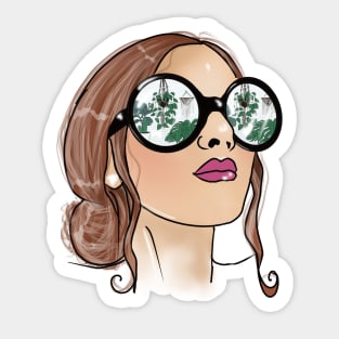 The World through glasses Sticker